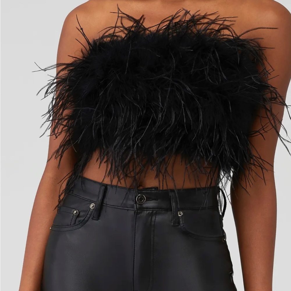 Lamarque feather tube top (zip up)